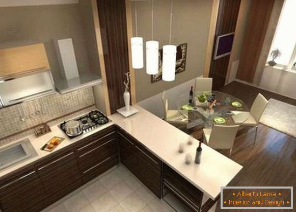 дизайн кухні вітальні в сучасному стилі фото, фото 41