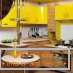 Жовті шафи на кухні