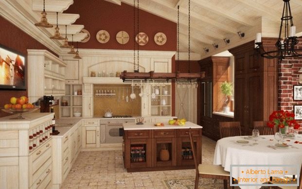 дизайн кухні в приватному будинку