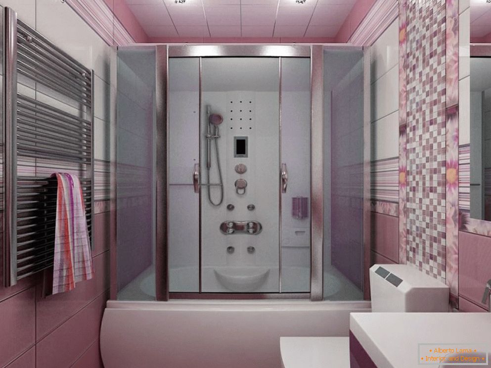 Полотенцесушитель на стене ванной