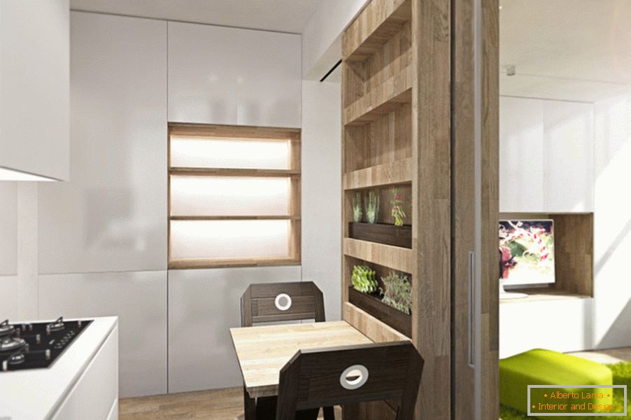 Дизайн квартири трансформер: кухня з обідньою зоною