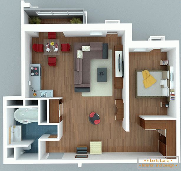 дизайн проекти маленьких квартир студій