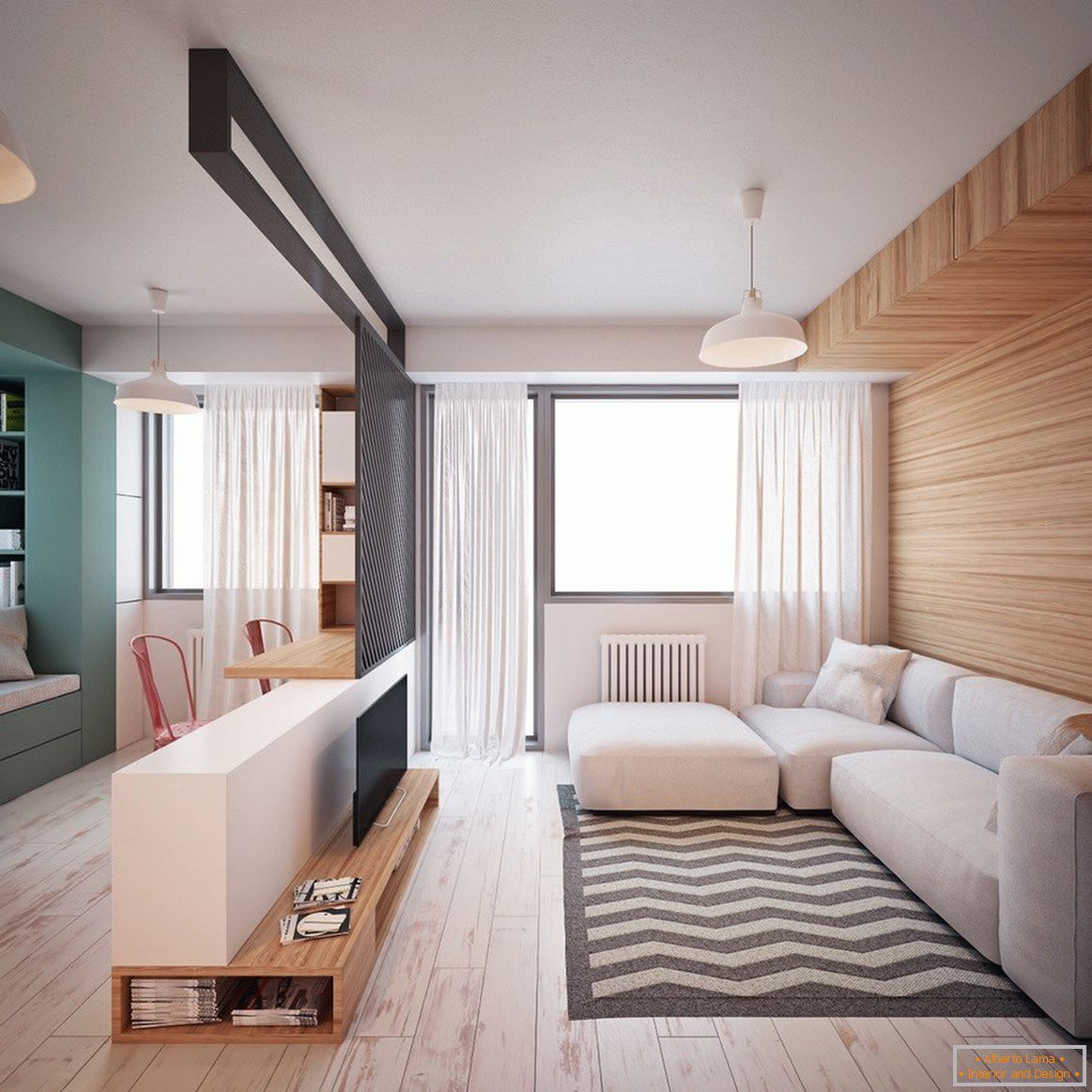 Дизайн однокімнатної квартири 35 кв м