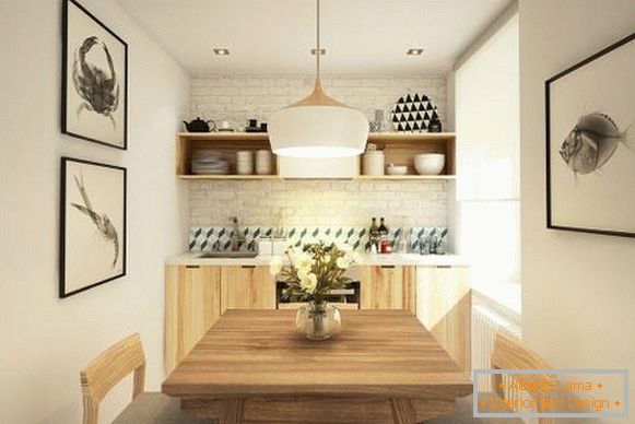 Маленька кухня в дизайні квартири 40 кв м