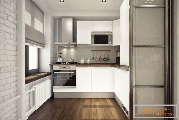 Невелика кухня в дизайні двокімнатної квартири 45 кв м