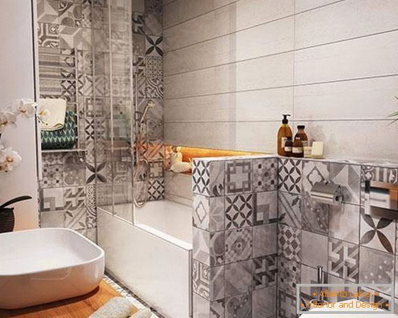 Дизайн квартири 40 кв м - фото ванної кімнати