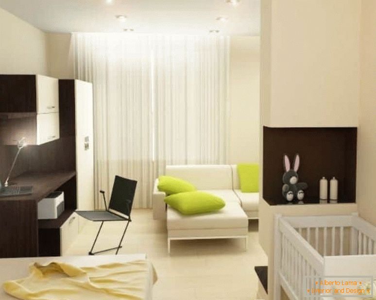 Дизайн однокімнатної квартири для сім'ї