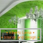Зелений колір в інтер'єрі вітальні