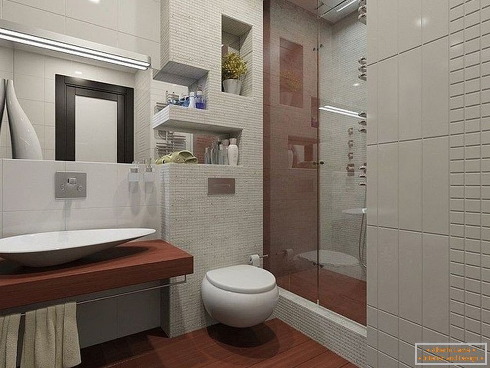 Ванна кімната з унітазом і душовою кабіною