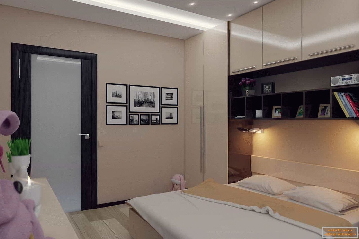 Дизайн спальни в стиле модерн 13 кв м