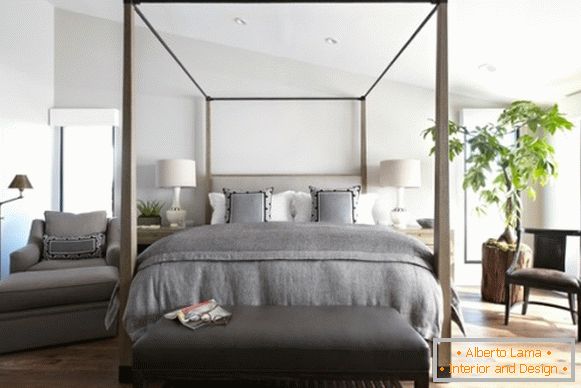 Простий дизайн спальні в стилі еко