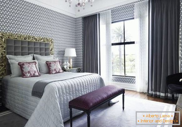 Дизайн обоев для спальни в стиле luxury