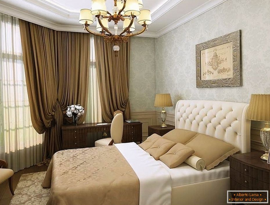 Дизайн в спальні в класичному стилі