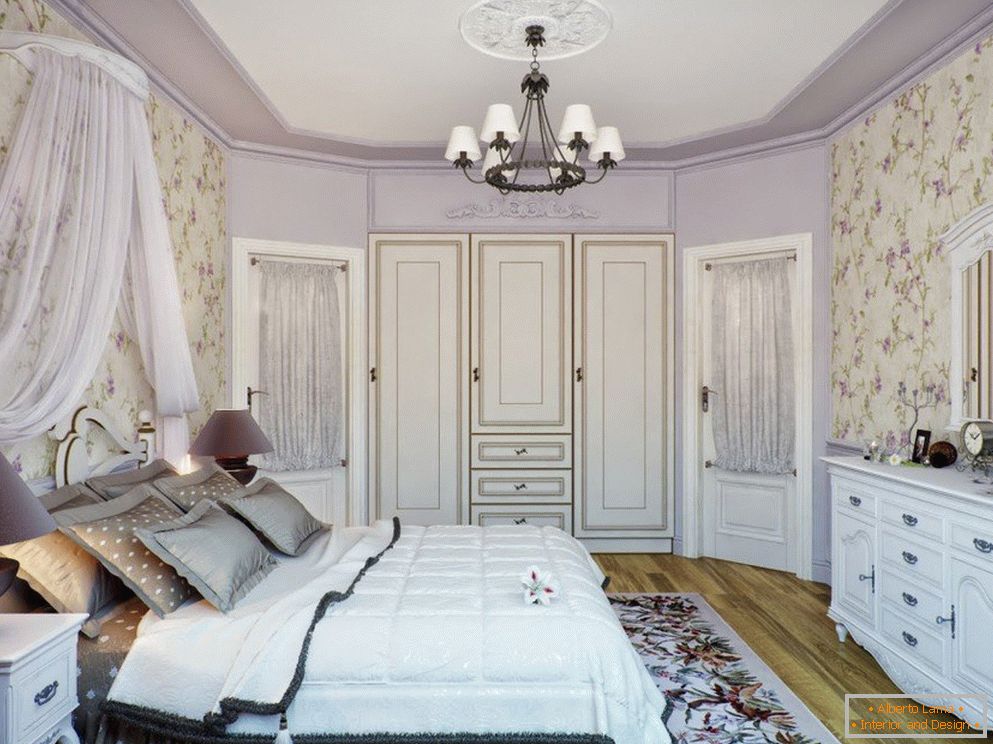 Сиреневая спальня в стиле прованс