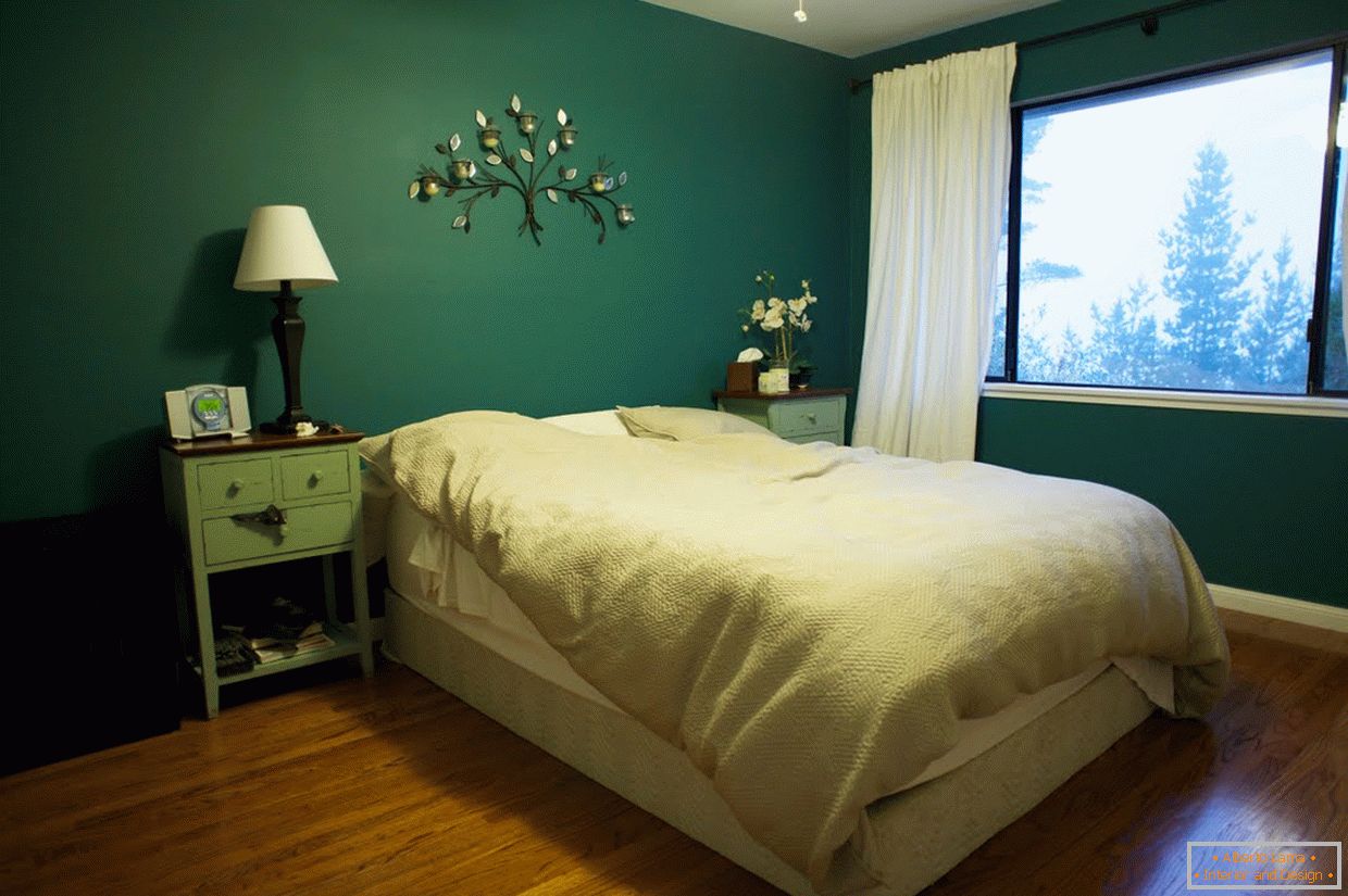 Відтінки зеленого в дизайні спальні