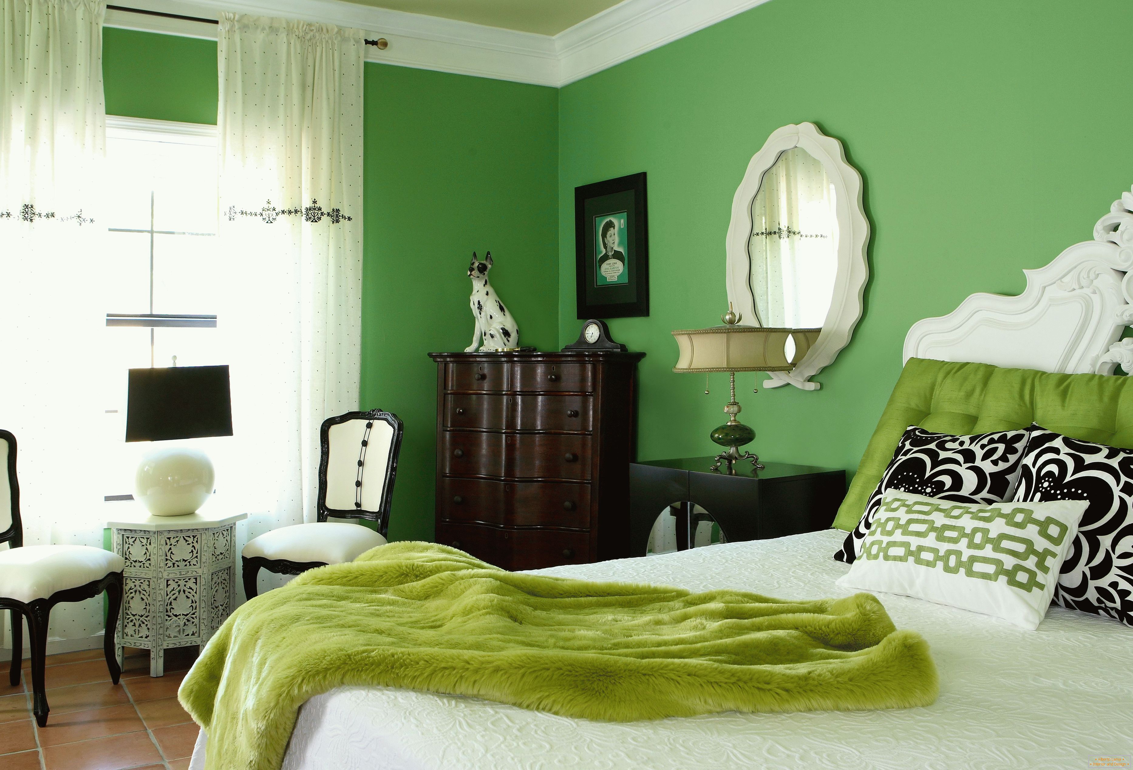 Спальня в зелених тонах