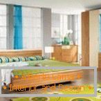 Відтінки зеленого і жовтого в дизайні спальні