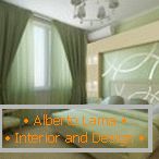 Інтер'єр зеленої спальні в стиле модерн