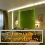 Зелені відтінки в дизайні невеликої спальні