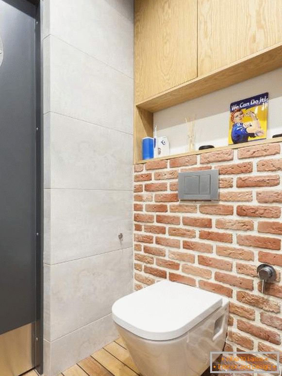 Дизайн маленького туалета - фото в стиле лофт
