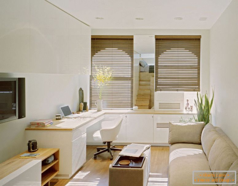 сучасні-елегантні-маленькі квартири-дизайн-це-білий-сучасний-бетон-стін-може-бути-декор-з-модерн-коричневий-дивани-що-може-додати-красу-всередині
