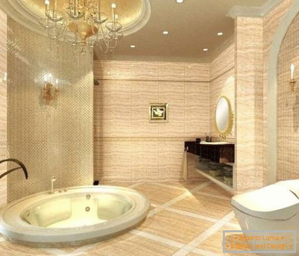 Дизайн ванної кімнати з глянсовою керамікою