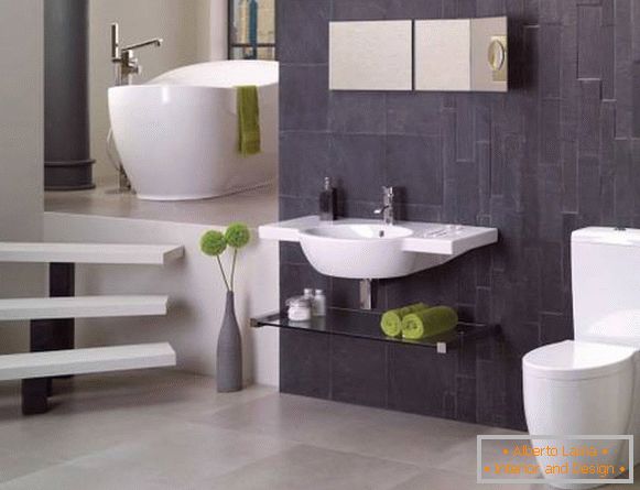 Дизайн ванної кімнати з гарним поєднанням кольорів