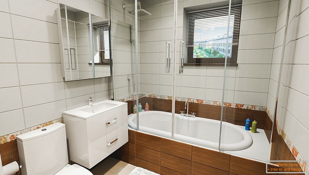 Сучасна ванна кімната з квадратним вікном