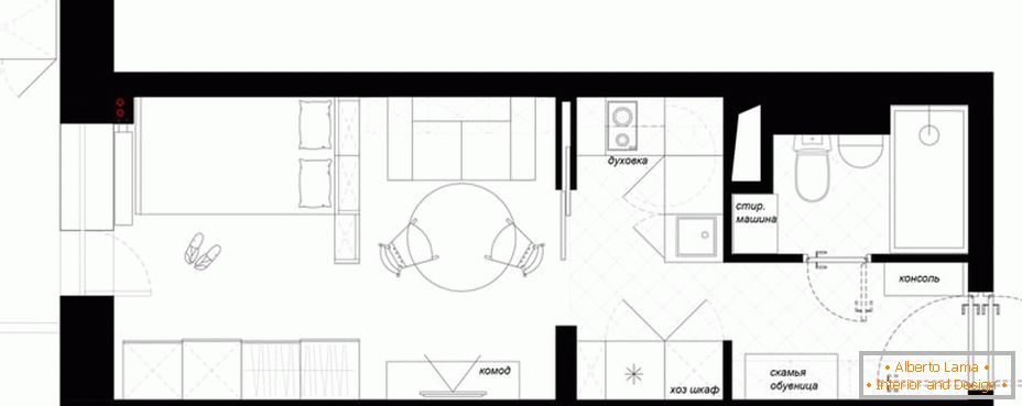 План розміщення меблів в квартирі-студії