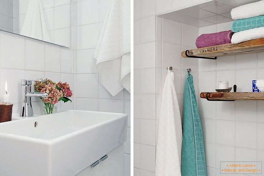 Ванна кімната однокімнатних апартаментів в Швеції