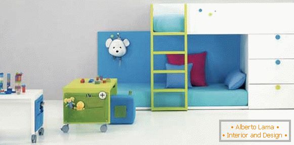 Двох'ярусне ліжко в дитячій