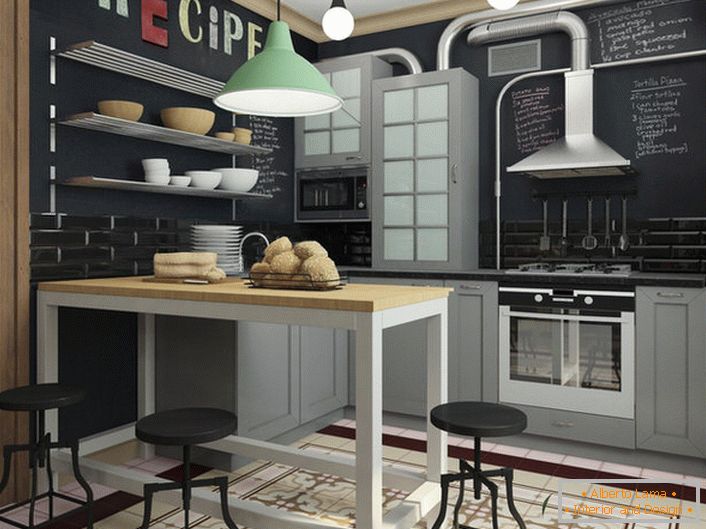 Кухня в лофт стилі в невеликій квартирці початківця дизайнера.