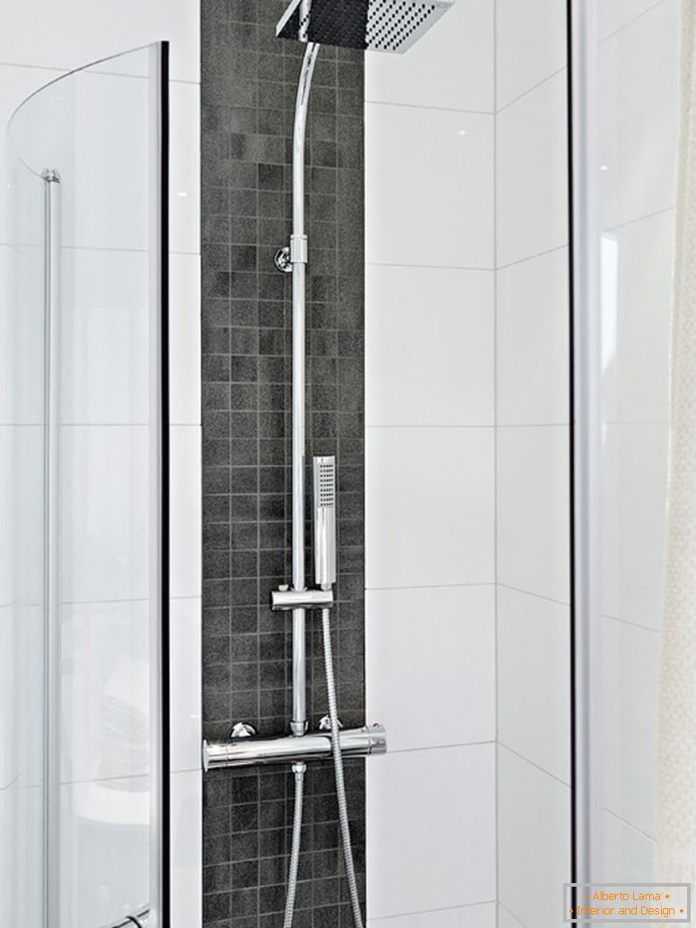 Інтер'єр сучасної душовою квартири в Швеції