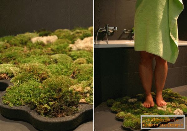 Незвичайний килимок у ванну кімнату з моху