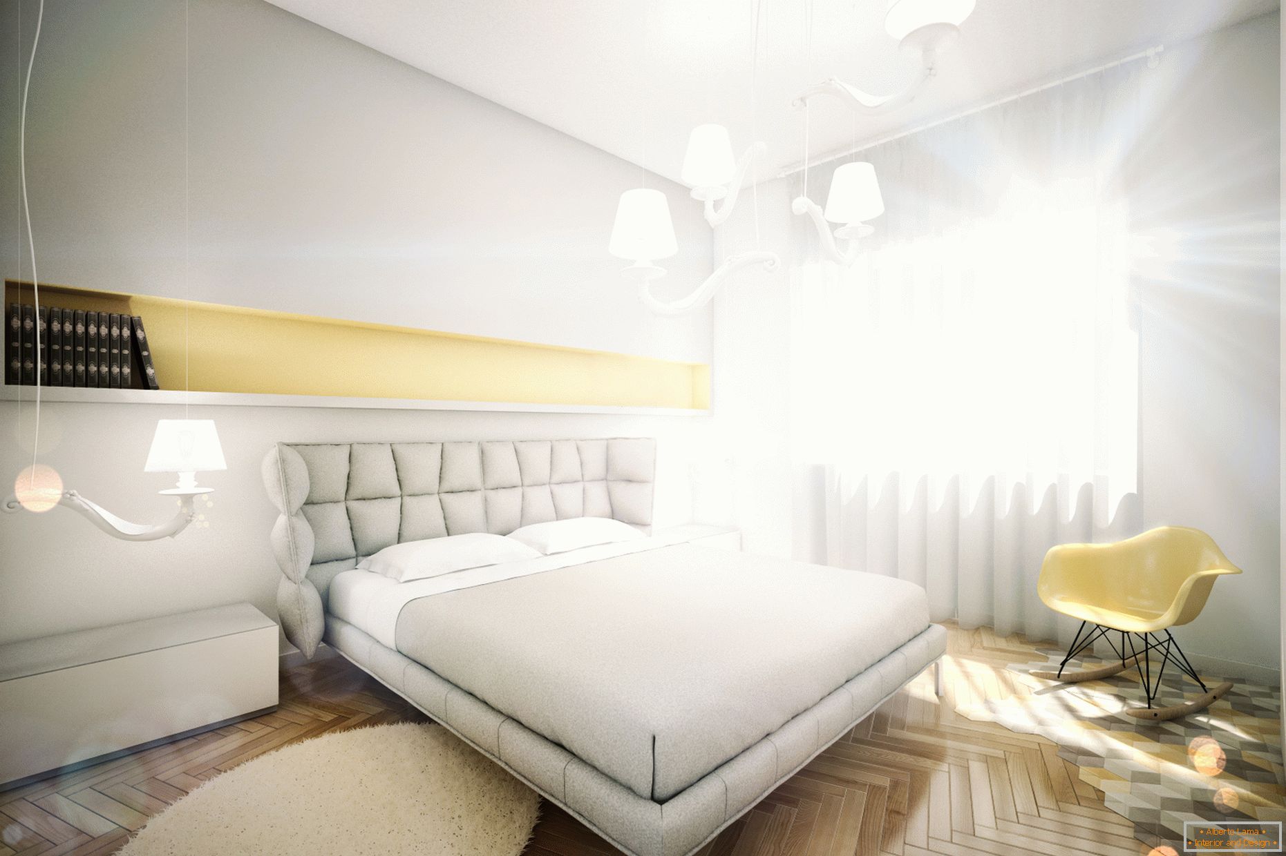 Дизайн квартири в пастельних тонах: спальня