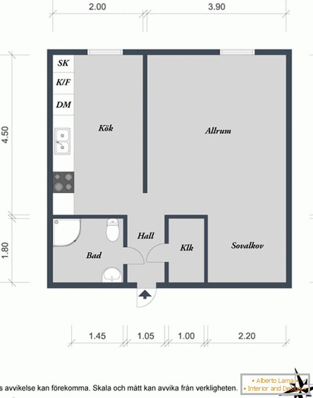 Планування маленької квартири в Готеборге