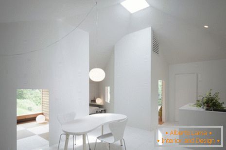 Інтер'єр маленького приватного будинку в білому кольорі
