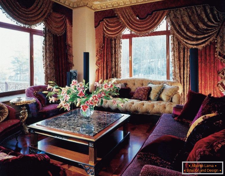 Вітальня в стилі бароко - 75 фото незвичайного дизайну