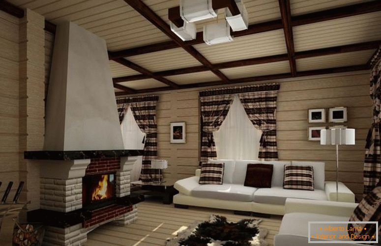 Вітальня в стилі шале - 70 фото оригінального дизайну