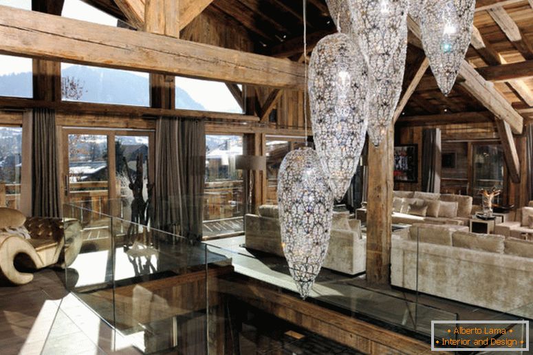 Вітальня в стилі шале - 70 фото оригінального дизайну