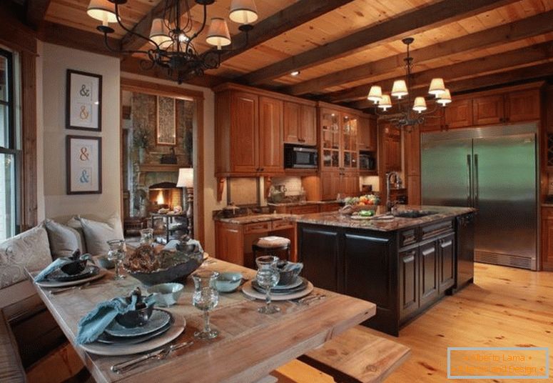 Вітальня в стилі шале - 70 фото оригінального дизайну