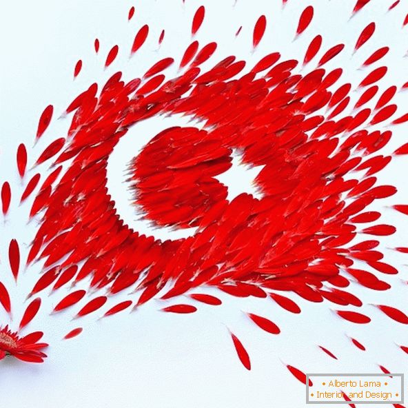 Прапор Туреччини з пелюсток квітів