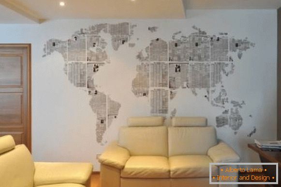 Карта світу на стіні своїми руками