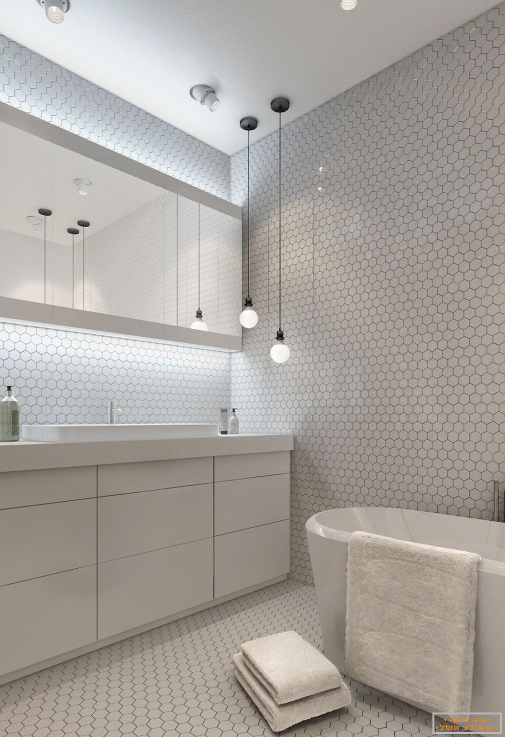 Дизайн білої ванною для маленької квартири - фото 2