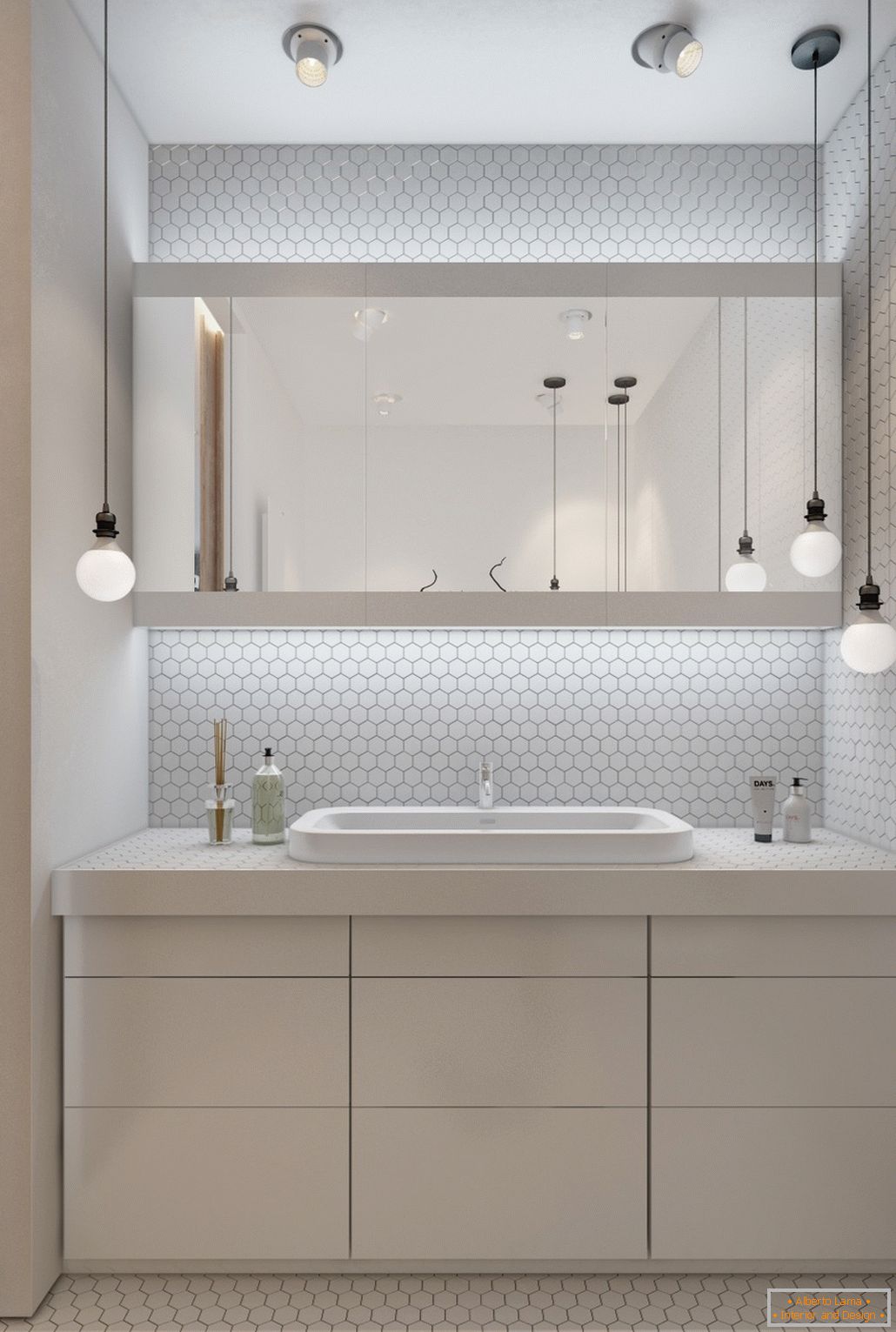 Дизайн білої ванною для маленької квартири - фото 3
