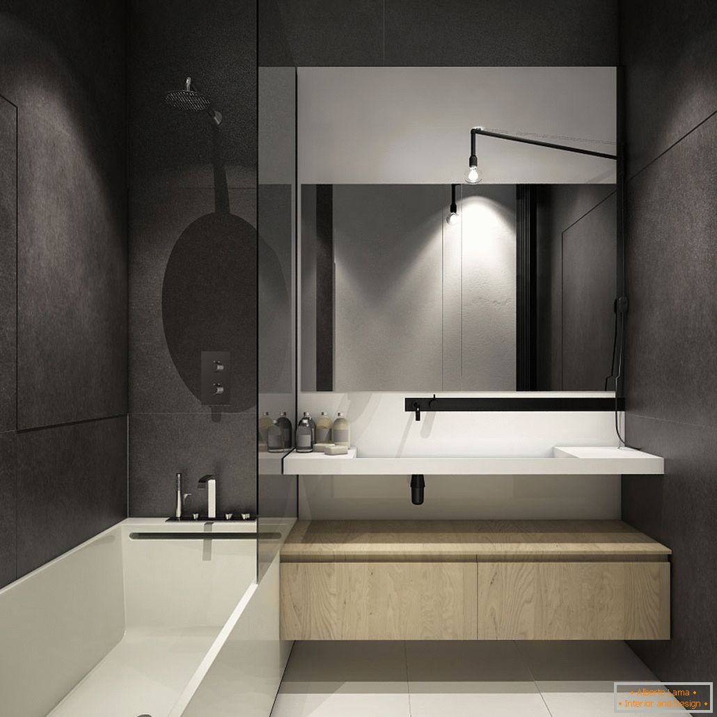 Дизайн ванної для маленької квартири в стилі лофт