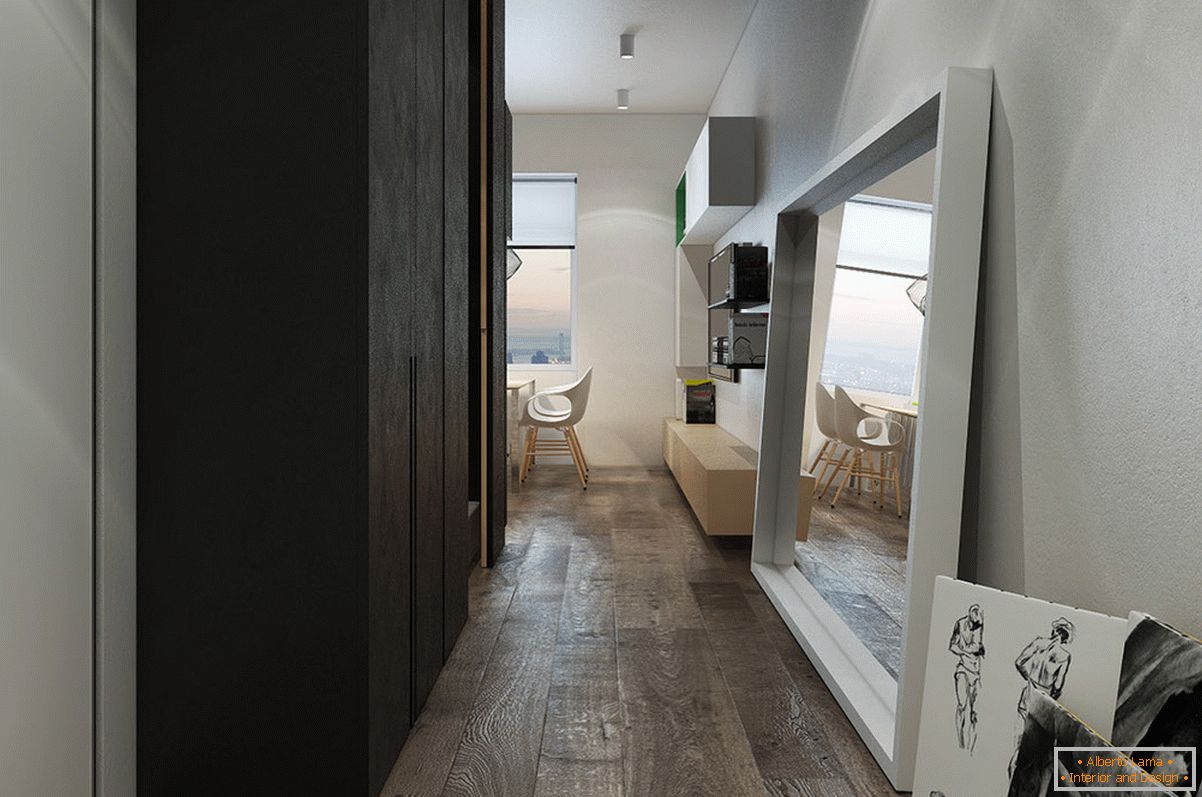Дизайн коридору для маленької квартири в стилі лофт