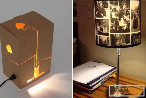 Настільні лампи з картону і фотографій