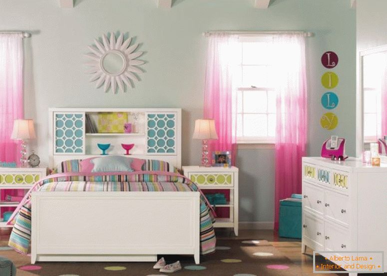 модна біла фарба-дерев'яна-ikea-спальня-меблі-з повнорозмірною книжкової шафи-головної дошки-використанням-кольоровими смужками-візерунком-темою-постільною-для-надихає-підлітка-дівчина-спальня-прикраса- 1120x799