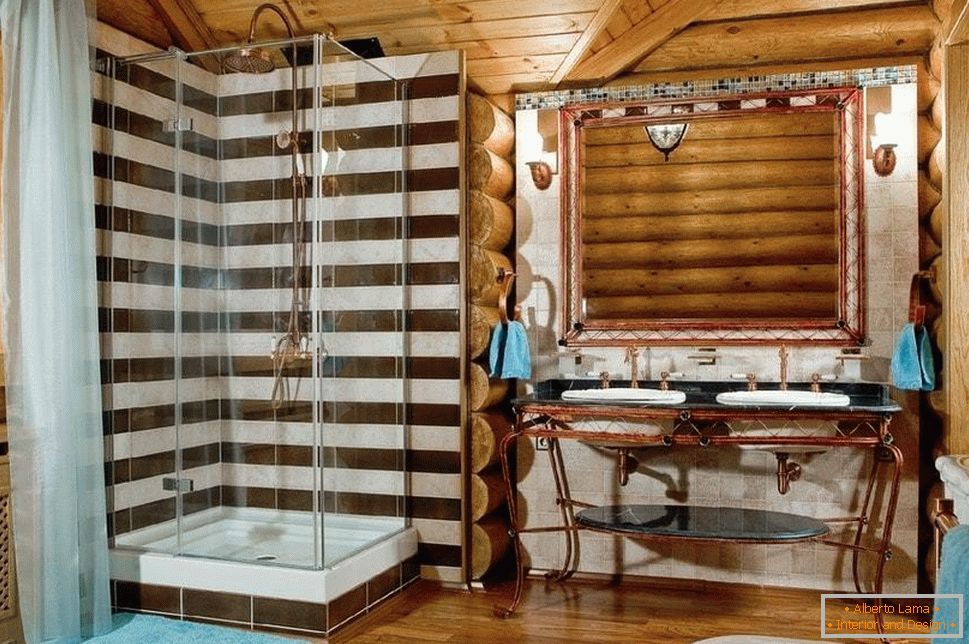 Ванна кімната в дерев'яному будинку